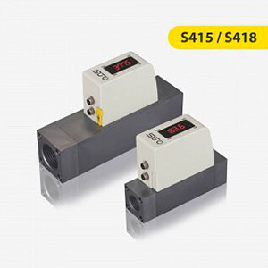 S415/S418 Medidor Compacto de Fluxo e Consumo em Linha para Ar Comprimido e Gases